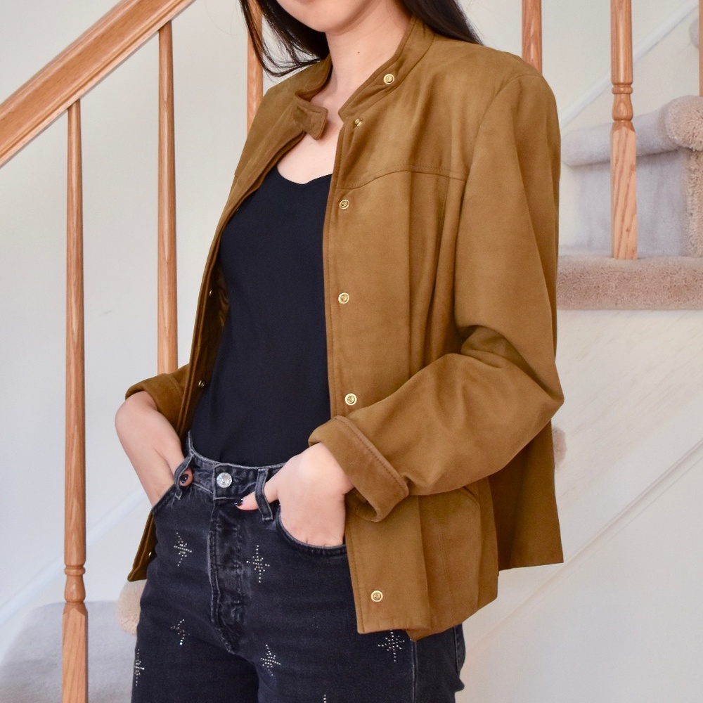 Suede Button Up Jacket